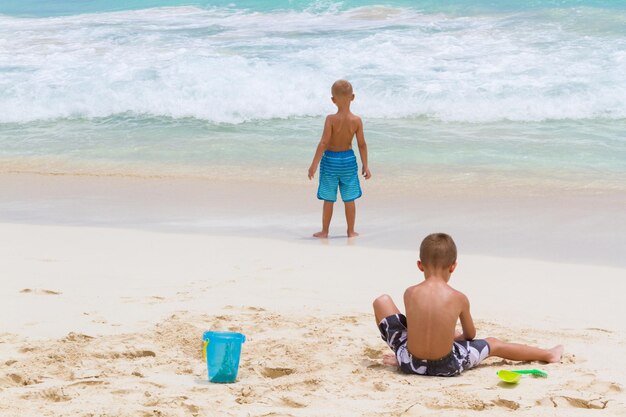 Vacationing on the beach of the Caribbean Sea.