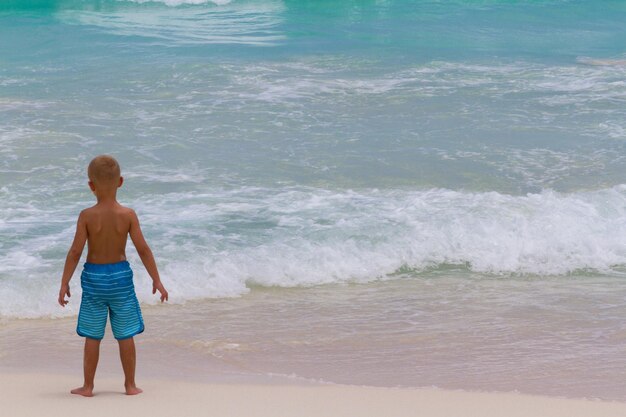 카리브해의 해변에서 휴가.
