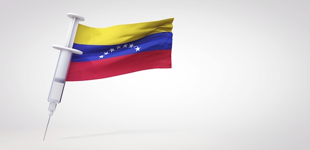 Vaccin immunisatie spuit met venezuela vlag d rendering