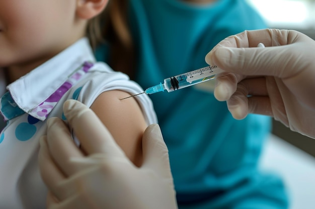 vaccin injectie aan het kind