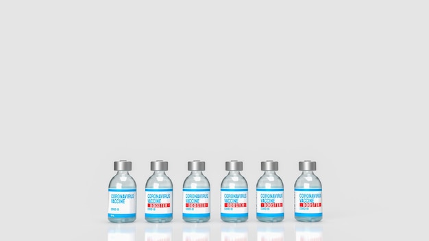 The vaccine bottles for covid19 or omicron concept 3d rendering