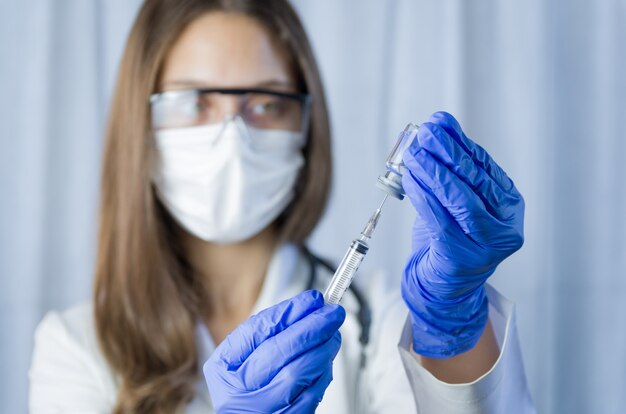 Vaccine in researcher hands