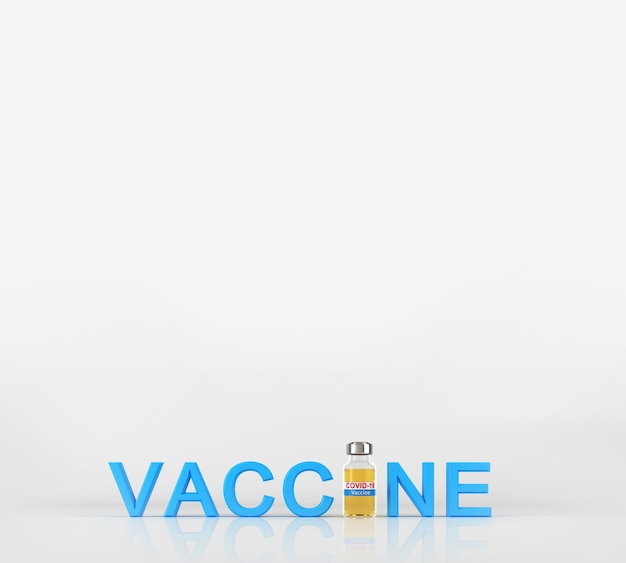 Vaccine typography and copy space.