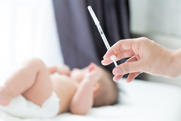 Vaccines and Immunizations for Infants, children and babies concept