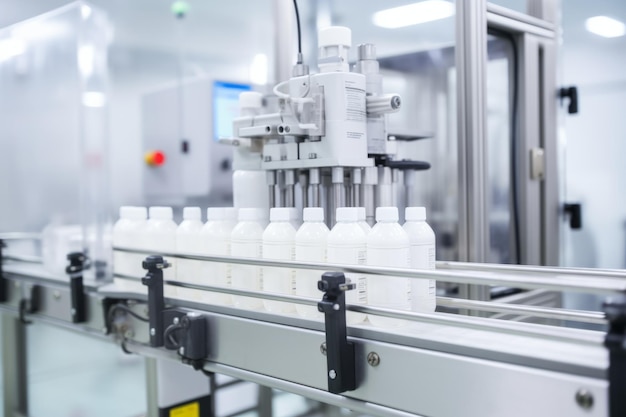 Vaccinproductie medicinale onderneming lijn vaccinatie laboratorium fabriek fles gezondheidszorg