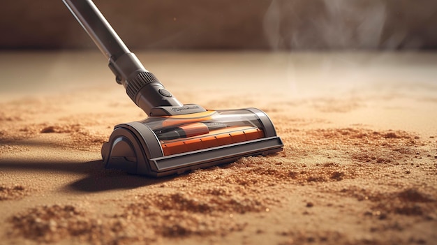 Vacuum Cleaner in Action on Carpets