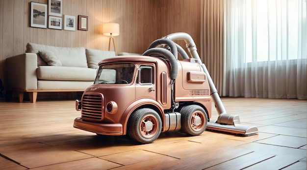 Photo a vacuum cleaner designed like a small truck