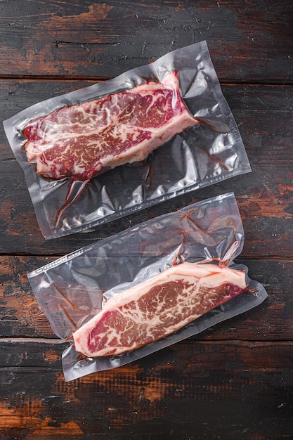 Vacuum packed organic raw beef