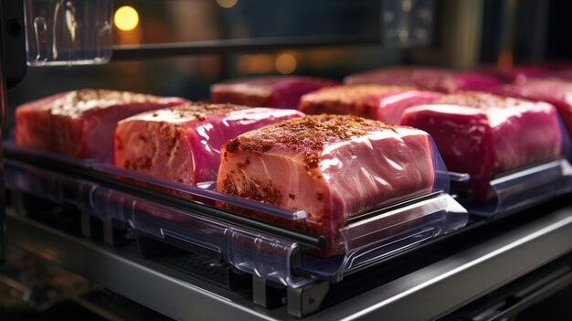 Vacuümverpakking van vleesproducten met luchtdichte afdichting