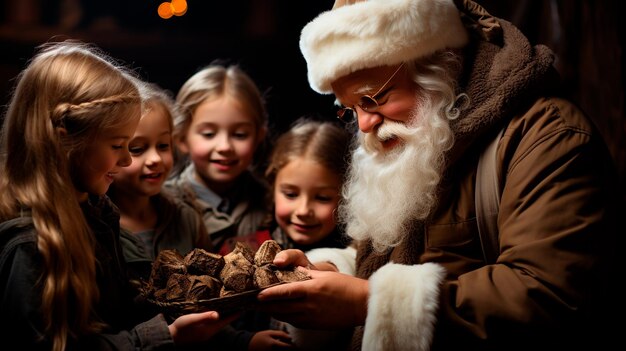 Foto vader en zoon met kerstcadeaus