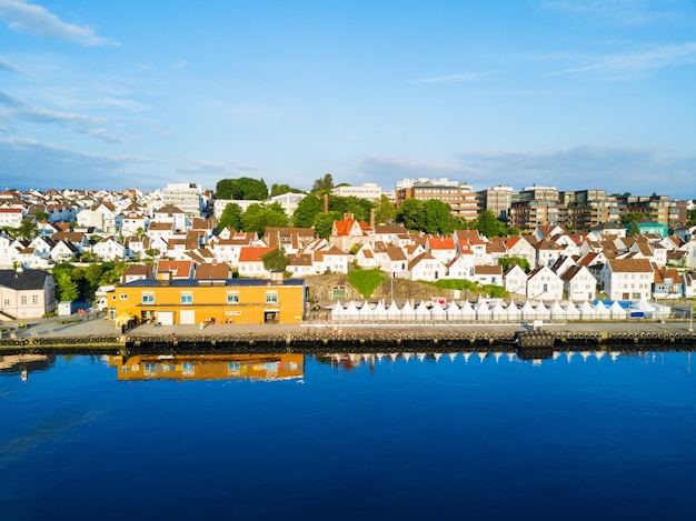 Vagen old town aerial panoramic view in Stavanger, Norway