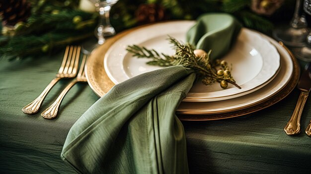 Vakantie tafel decor Kerstfeesten viering tafels landschap en diner tafel instelling Engelse landelijke decoratie en thuis styling