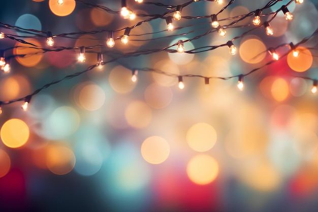 vakantie verlichting en decoratie concept kerstkrans bokeh lichten over de achtergrond