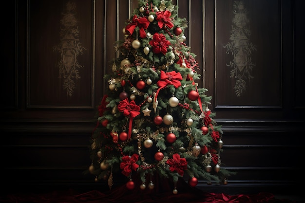 Vakantie vrolijk versierde kerstboom foto