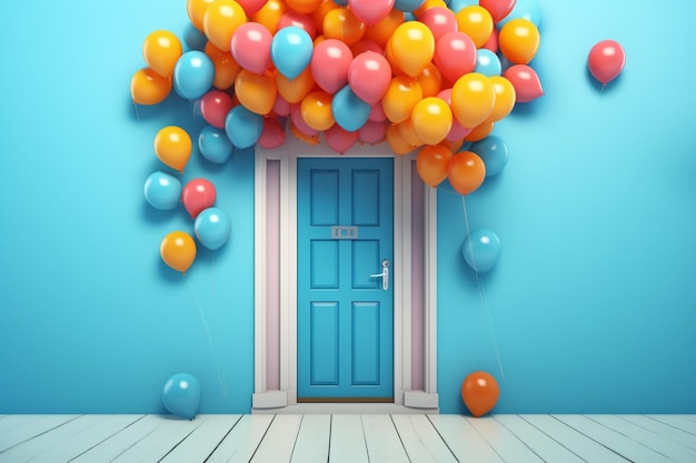 Vakantieachtergrond met kleurrijke ballonnen Hoge kwaliteit foto
