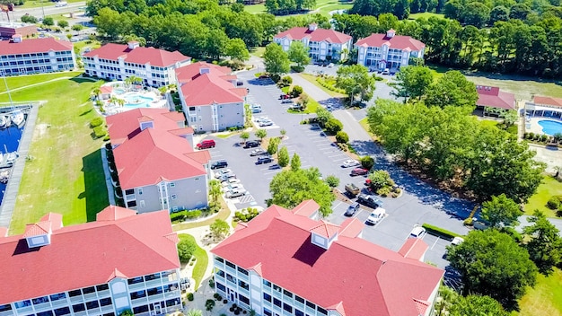 Vakantieflats naast de jachthaven in Myrtle Beach, South Carolina.