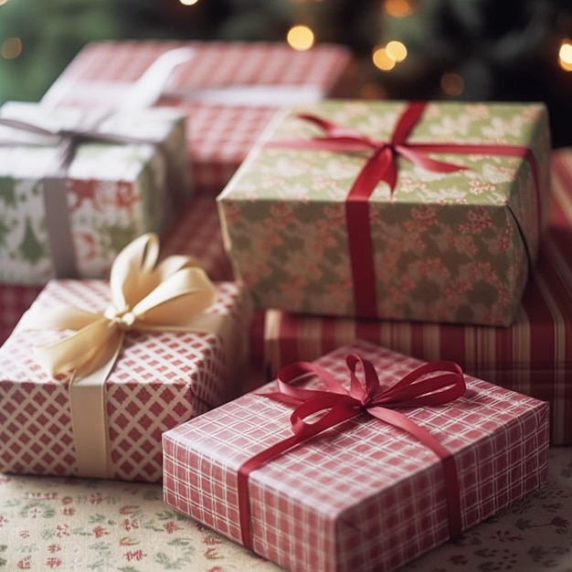 Vakantiegeschenken en cadeautjes in landelijke stijl verpakte geschenkdozen voor tweede kerstdag Kerstmis Valentijnsdag en feestdagen winkelen verkoop beauty box levering idee
