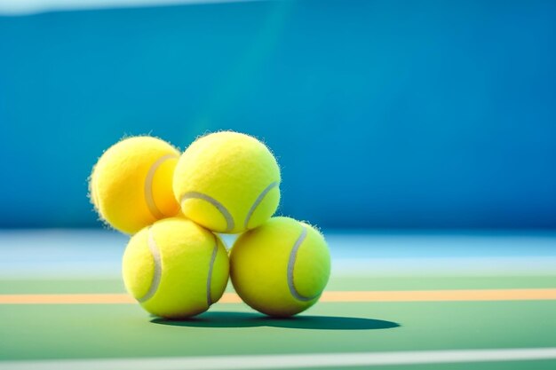 Vakantiesportcompositie met een gele tennisbal Generatieve Ai