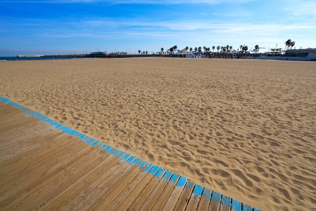 Valencia La Malvarrosa beach arenas Spain