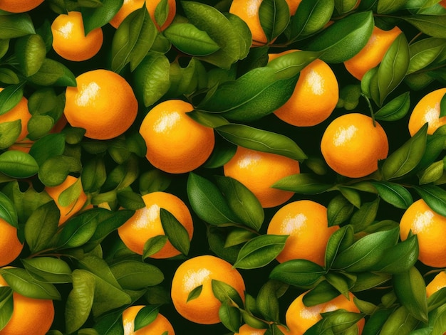 Valencia Sinaasappelen achtergrond als naadloze tegel generatieve AI