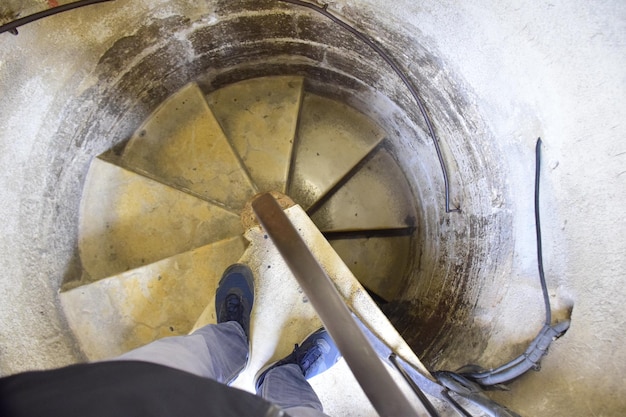 Valencia Spain 11 november 2019 Spiral staircase in Santa Catalina belfry tower