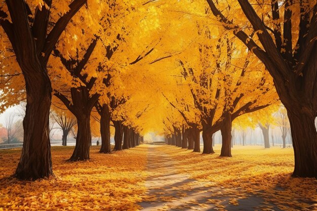 Foto valende bladeren natuurlijk en prachtige herfst achtergrond