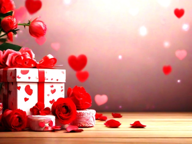 Valentijnsdag achtergrond banner ontwerp beste kwaliteit beeld behang met hart liefde geschenk