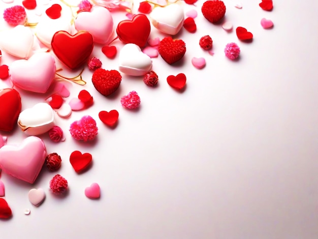 Valentijnsdag achtergrond banner ontwerp beste kwaliteit hyper realistische afbeelding met hart liefde geschenk