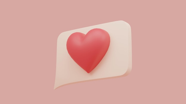 Valentijnsdag achtergrond bekentenis social media bericht roze achtergrond jpg foto 3D-rendering