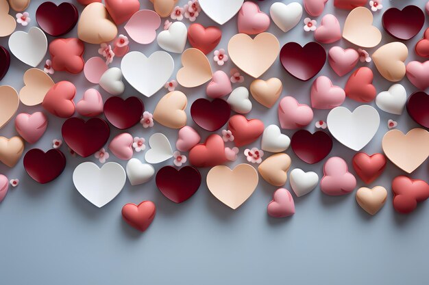 Valentijnsdag achtergrond met harten en bloemen Vector illustratie