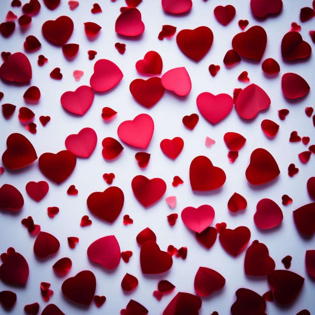 Valentijnsdag achtergrond met rode harten op een witte achtergrond