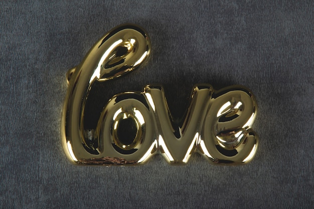 Valentijnsdag achtergrond met woord Love en grijze achtergrond.