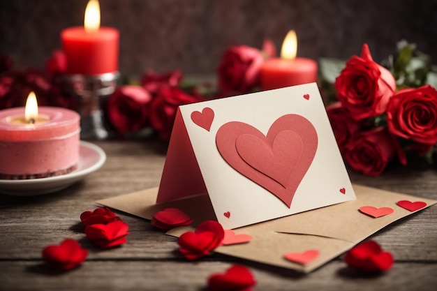 Valentijnsdag achtergrond Valentijnskaart met hart DIY voor kinderen