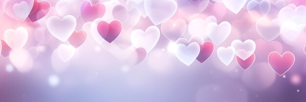 Valentijnsdag banner Mooie achtergrond met harten lichten vonken en bokeh kop