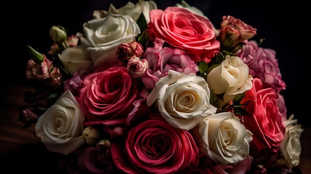 Valentijnsdag boeket bloemen AI gegenereerd