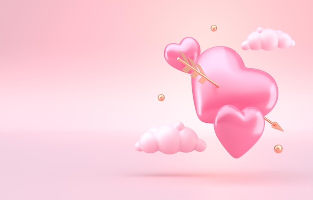 Valentijnsdag Concept 3D Illustratie