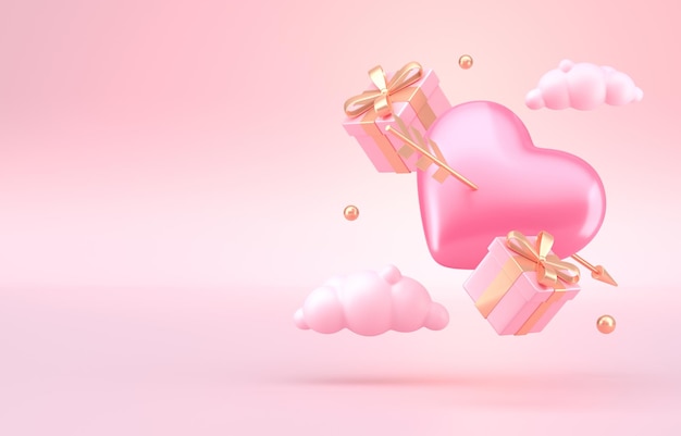 Valentijnsdag Concept 3D Illustratie