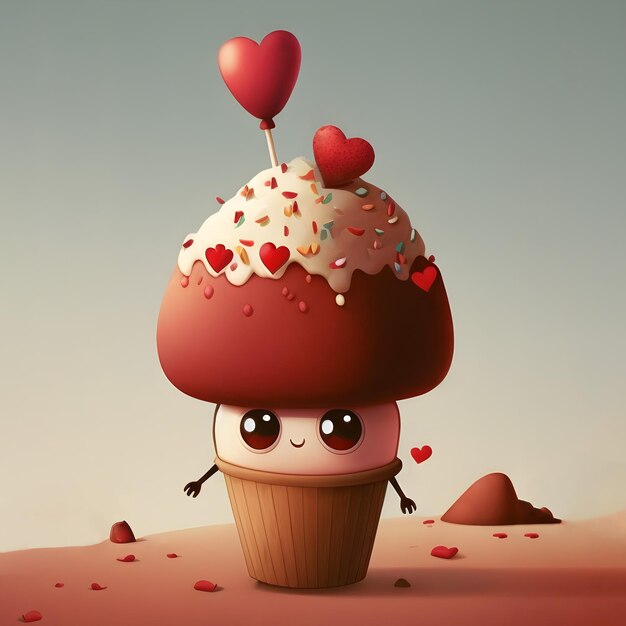 Valentijnsdag Cupcake Briefkaart