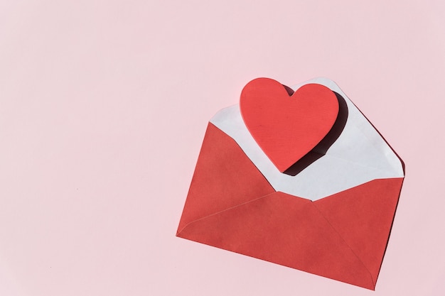 Valentijnsdag envelop mail, rood hart. Valentijn brief Card