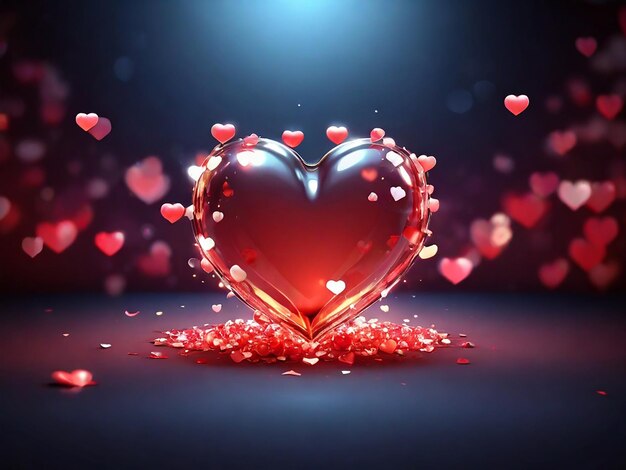 Valentijnsdag glanzende harten achtergrond