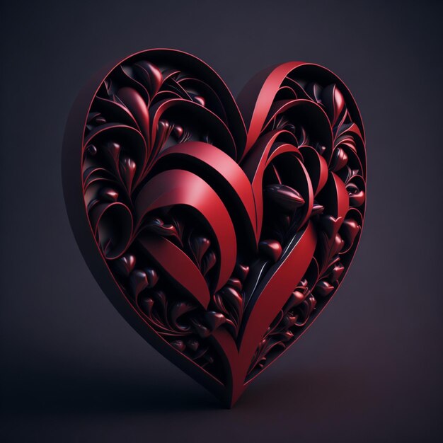 Valentijnsdag hart 3d illustratie ontwerp