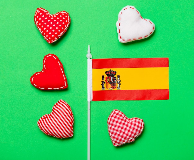 Valentijnsdag hart vormen en vlag van Spanje