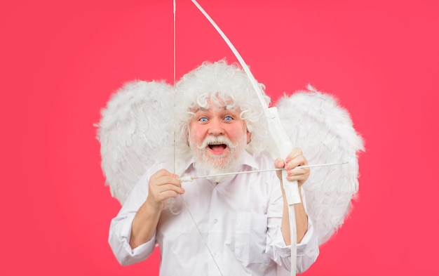 Valentijnsdag kaart Valentijnsdag cupido engel man met witte vleugels cupido met pijl en boog liefde