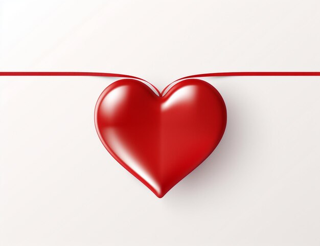 Valentijnsdag kaartje met een rood hart
