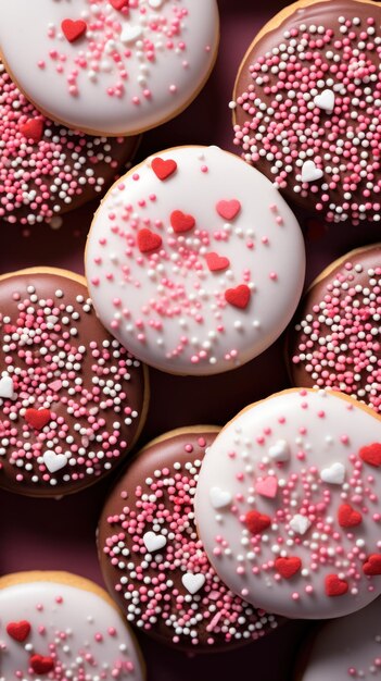 Foto valentijnsdag koekjes met sprinkles