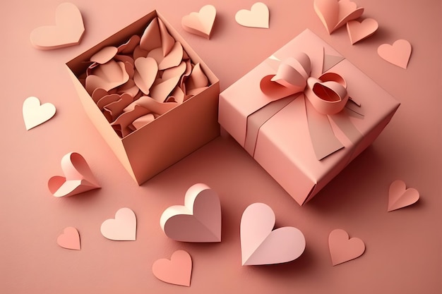 Valentijnsdag, liefdeshart, romantiek, liefdesbrief, geschenken, concept, 3D-rendering