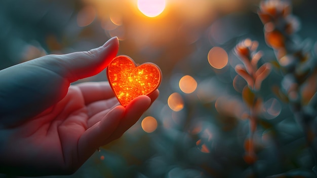 Valentijnsdag met een klein hartteken romantische bokeh achtergrond