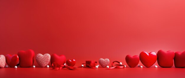 Valentijnsdag met een rood hart en een geschenk Genereren van een AI-beeld