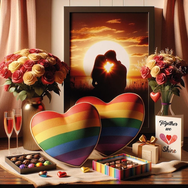 Valentijnsdag mockup ontworpen voor LGBT-koppels