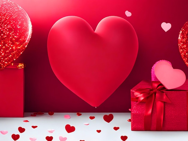 Valentijnsdag mooie achtergrond banner sjabloon lege ruimteHeart Love Gift4k afbeelding downloaden